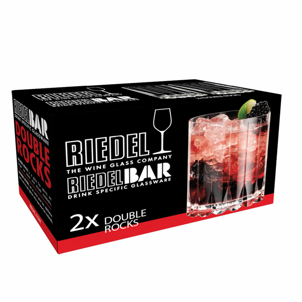 Riedel Bar Double Rocks Gläser 2er Set, Tumbler, Whiskygläser, Kristallglas, Klar, 370 ml, 6417/07