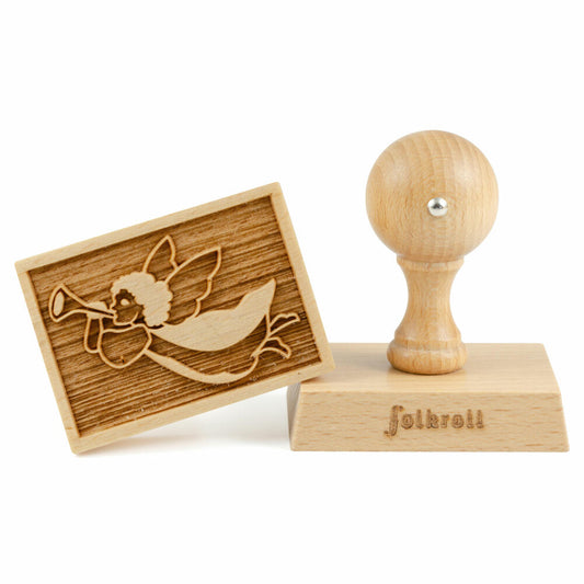 Folkroll motif cookie stamp Christmas angel, 70x50 mm, cookie stamp, baking stamp, biscuit, stamp, beech wood, 231129