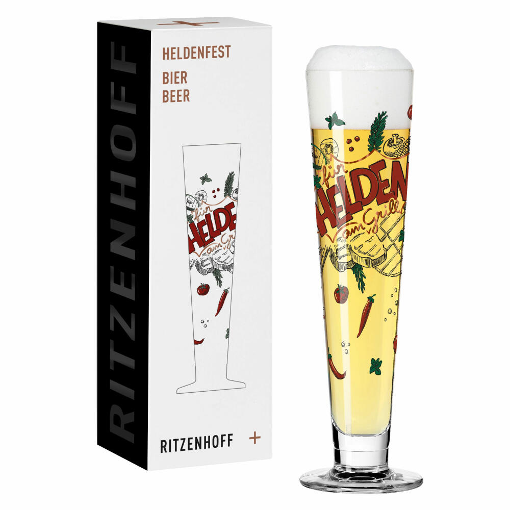 Ritzenhoff beer glass Heldenfest 013, Henrike Stein, crystal glass, 385 ml, 1011013