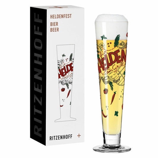 Ritzenhoff Bierglas Heldenfest 013, Henrike Stein, Kristallglas, 385 ml, 1011013