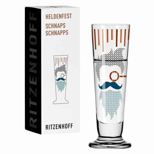 Ritzenhoff shot glass Heldenfest 010, Christine Kordes, crystal glass, 52 ml, 1061010