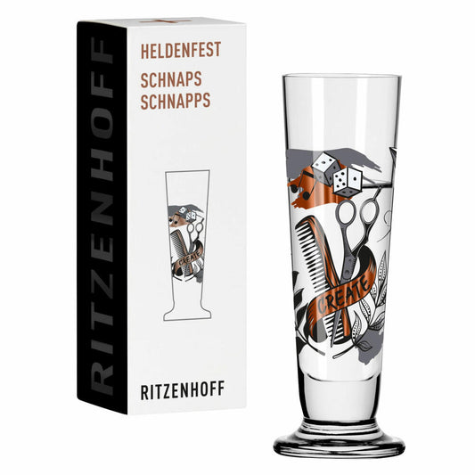 Ritzenhoff Schnapsglas Heldenfest 009, Werner Bohr, Kristallglas, 52 ml, 1061009