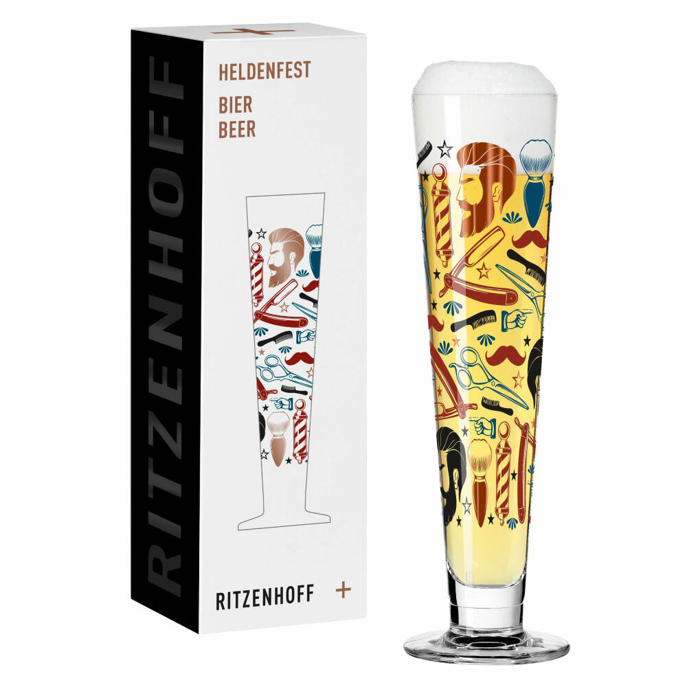 Ritzenhoff beer glass Heldenfest 011, Rebecca Buss, crystal glass, 385 ml, 1011011