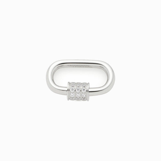 Leonardo Jewels Joker glitz Lora Clip&amp;Mix, ring for chain, connection, jewelry, stainless steel, zirconia, silver, 021854