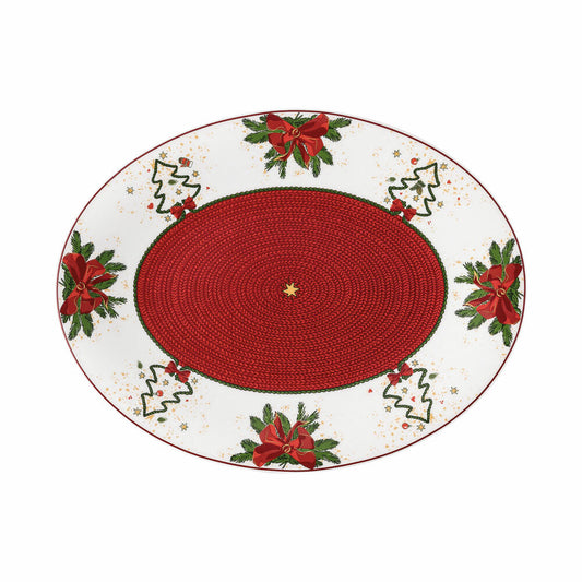 Hutschenreuther Nora Stollen plate, bone china, Christmas time, 30 x 23 cm, 02048-726042-12375