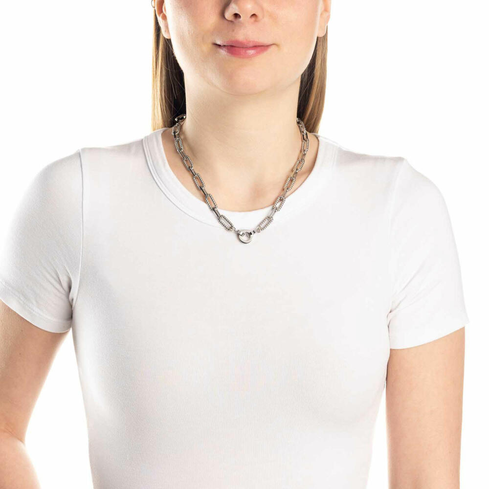 Leonardo Jewels Necklace Moni Clip&amp;Mix, Jewelry Chain, Stainless Steel, Silver, 43 cm, 023067