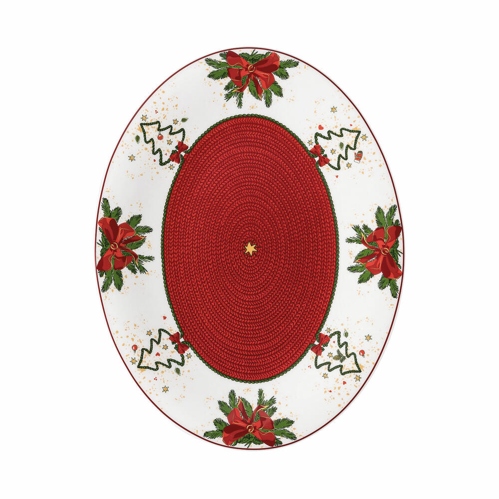 Hutschenreuther Nora Stollen plate, bone china, Christmas time, 30 x 23 cm, 02048-726042-12375