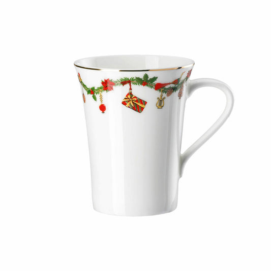 Hutschenreuther Nora Becher mit Henkel, Weihnachtsdekor, Bone China, Christmas, 400 ml, 02048-726037-15505