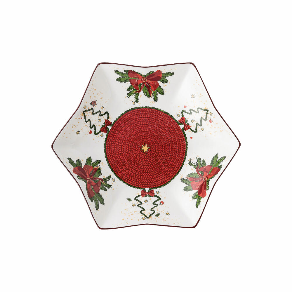 Hutschenreuther Nora Sternschale, Schüssel, Bone China, Weihnachtszeit, 24 cm, 02048-726042-25381