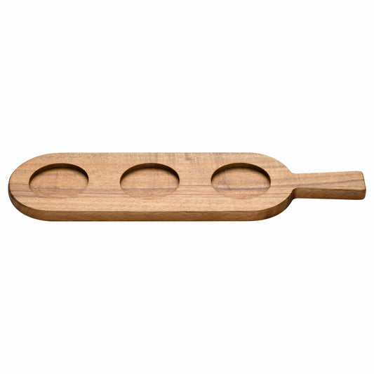 Leonardo serving board for dip bowls Matera, tapas board, acacia wood, brown, 40 x 11 cm, 023082