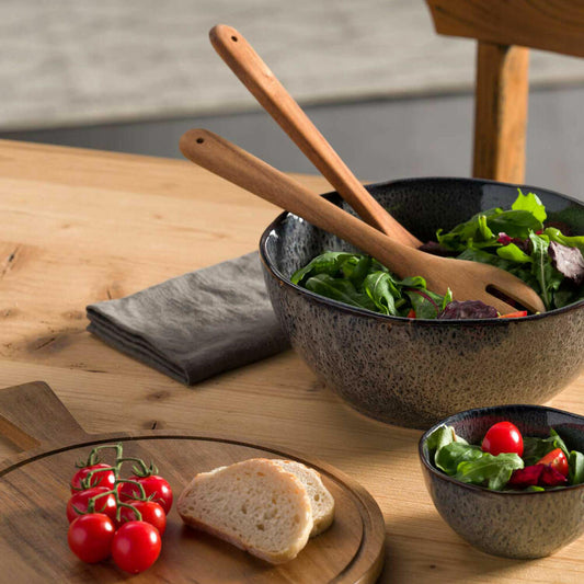 Leonardo Salatbesteck Matera Akazie 2-tlg., Salatlöffel, Salatgabel, Akazienholz, Braun, 30 cm, 023076