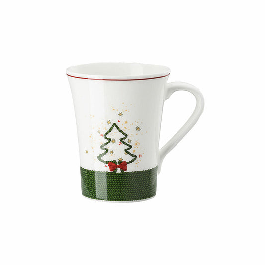 Hutschenreuther Nora Becher mit Henkel, Bone China, Weihnachtszeit Baum, 400 ml, 02048-726045-15505