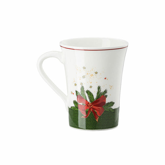 Hutschenreuther Nora Becher mit Henkel, Bone China, Weihnachtszeit Baum, 400 ml, 02048-726045-15505