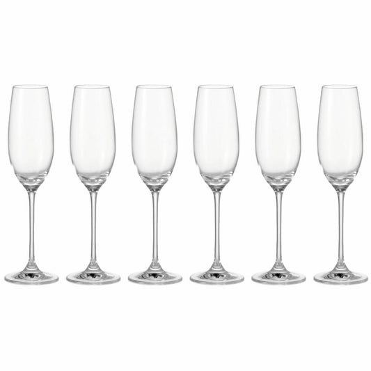 Leonardo Barcelona champagne glass set of 6, champagne glass, champagne flute, clear glass, glass, 130 ml, 35277