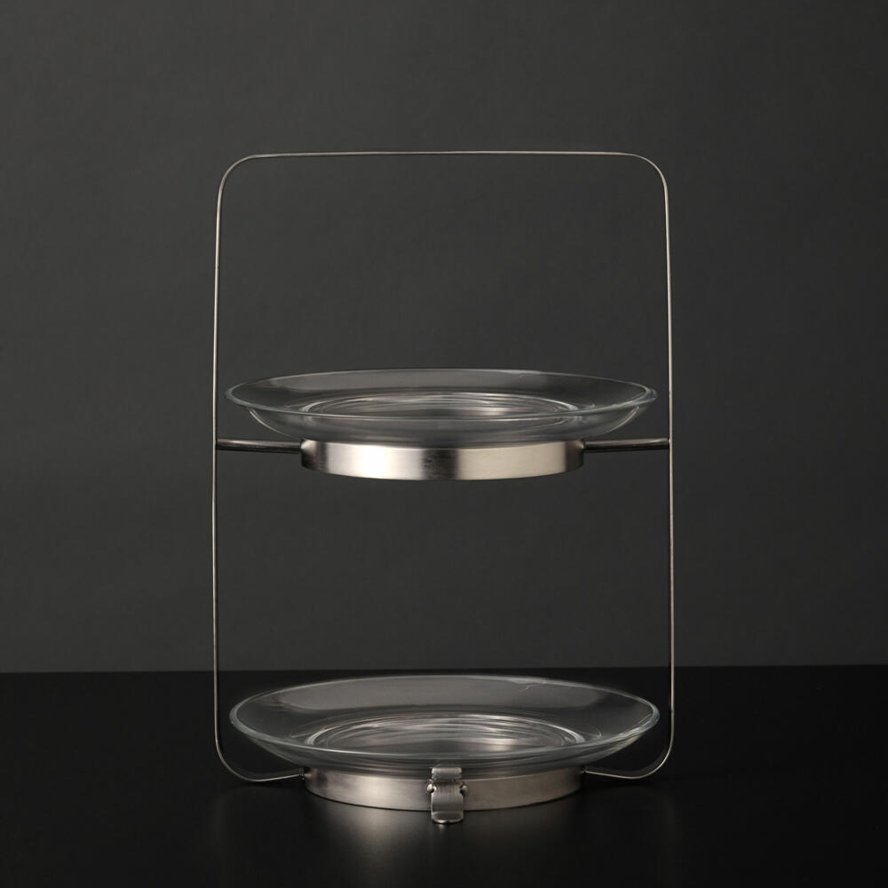 Leonardo Senso Etagere in gift box, 3-piece, serving plate, metal / glass, Ø 21 cm, 28218