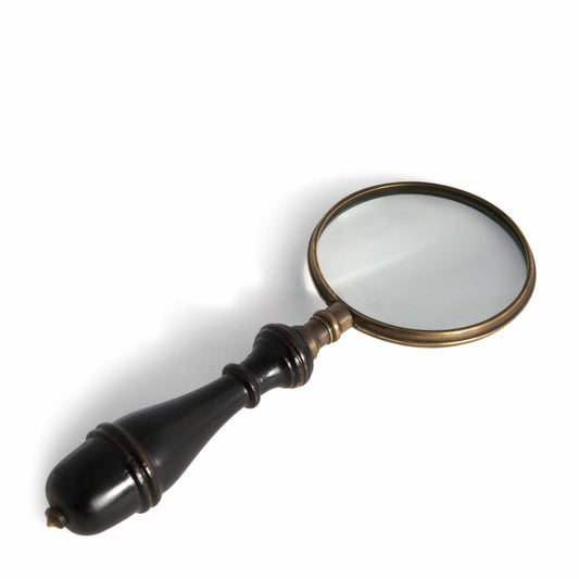 Authentic Models Magnifying Glass Oxford Magnifier, Reading Magnifier, Wood, Brass, Glass, AC091