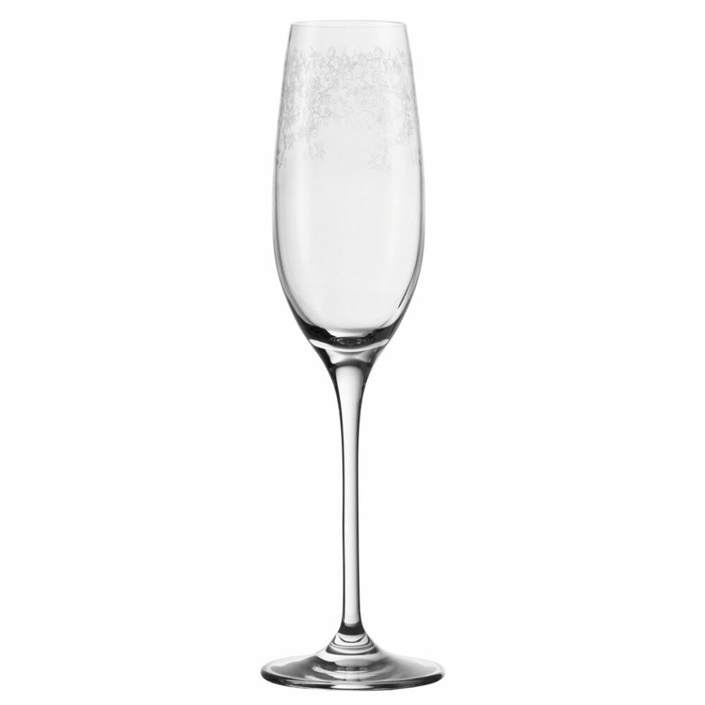 Leonardo Chateau sparkling wine glass set of 6, prosecco glass, champagne glass, elegant glass with engraving, 210 ml, 35302