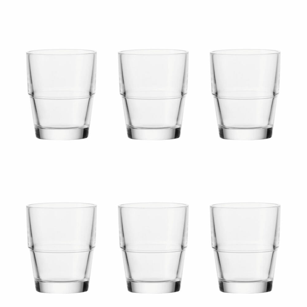 Leonardo Solo Becher Compact 6er Set, Kaffeebecher, für Padmaschinen, Saftglas, Glas, 300 ml, 35456