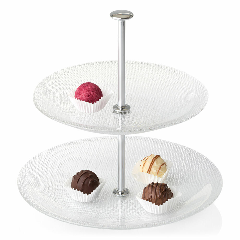 Leonardo Pralina mini cake stand, 2 pieces, serving plate, serving plate, glass, 024610