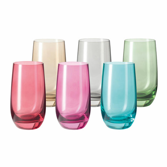 Leonardo Succo Getränkespender mit Getränkespendersockel und Sora Becher, 8-tlg., Gläser, Getränke Spender, Wasserspender, Glas, 7 L