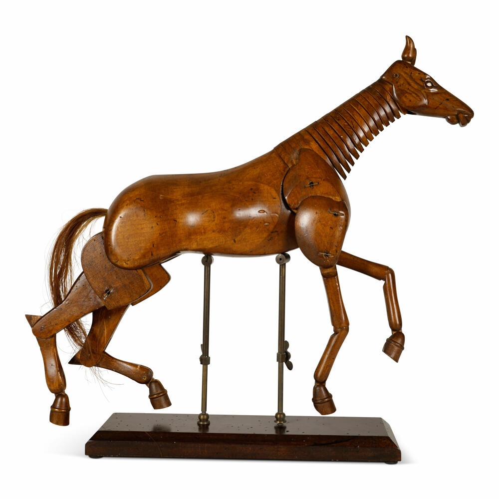 Authentic Models Decorative Drawing Aid Artist Horse Large, Posable Horse Figure, Wood, Brass, MG006F