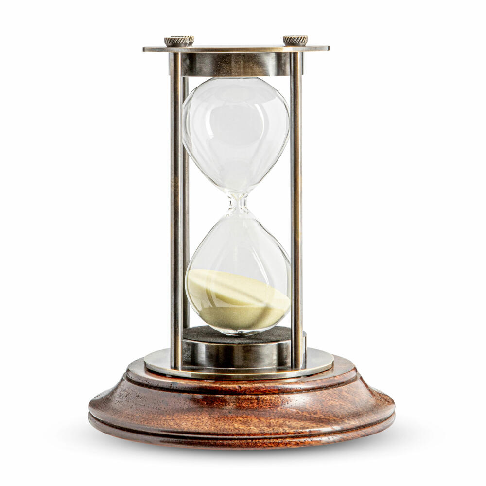 Authentic Models Hourglass Bronzed 30 Minutes, Timepiece, Wood, Metal, Glass, HG007