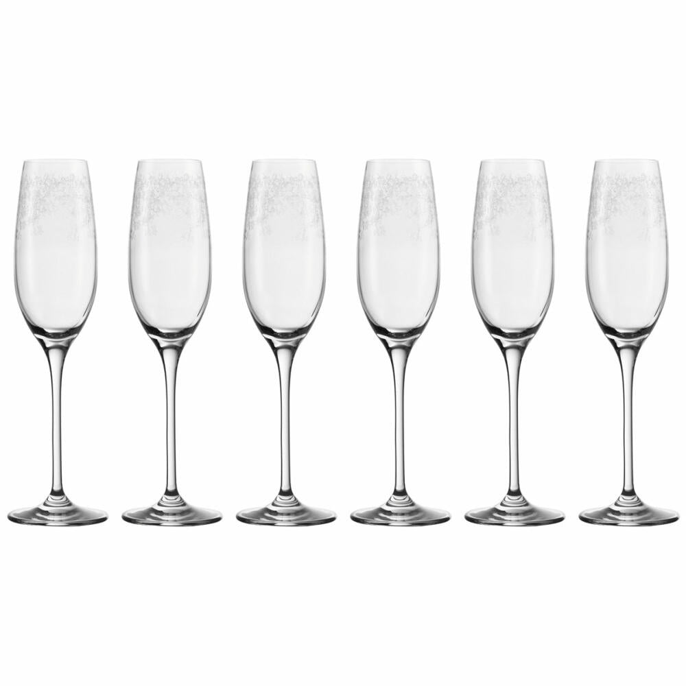 Leonardo Chateau sparkling wine glass set of 6, prosecco glass, champagne glass, elegant glass with engraving, 210 ml, 35302