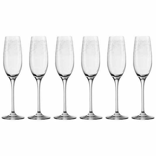 Leonardo Chateau sparkling wine glass set of 6, prosecco glass, champagne glass, elegant glass with engraving, 210 ml, 35302