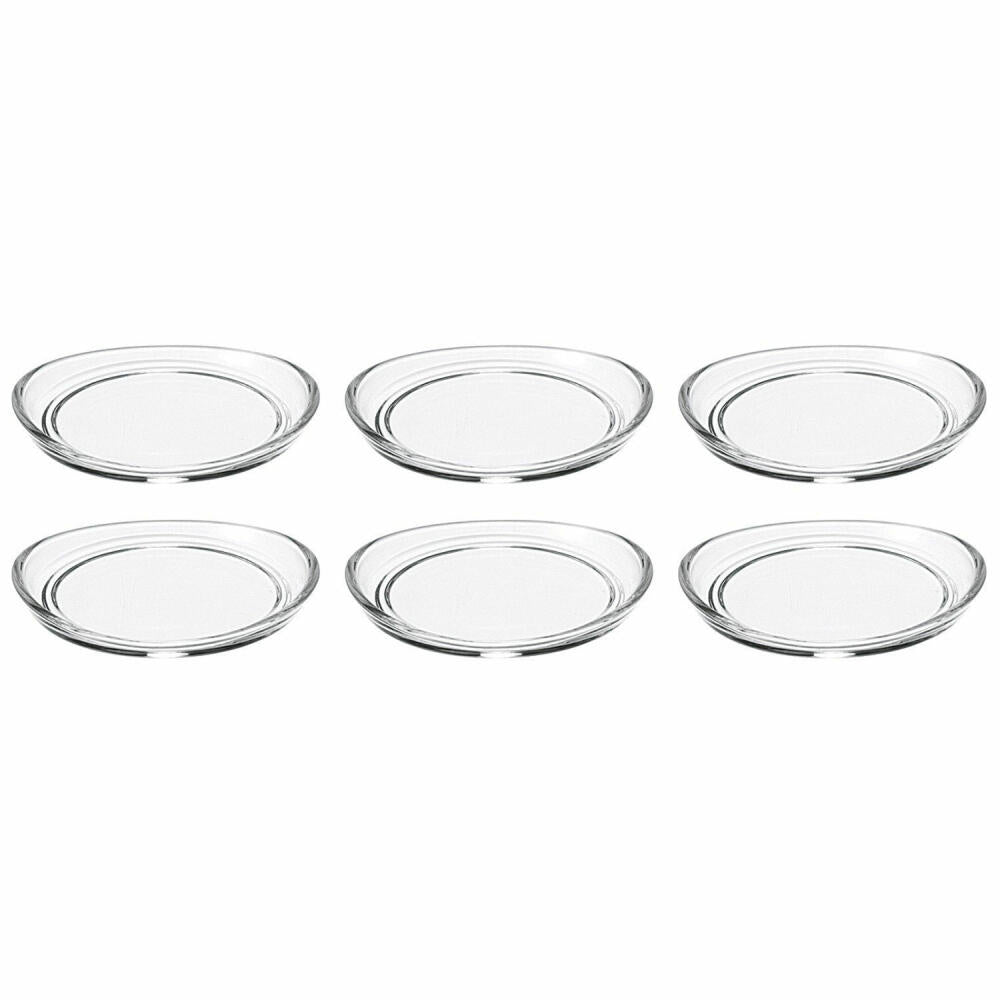 Leonardo Loop Untersetzer 6er Set, Unterteller, Glasuntersetzer, Klarglas, Glas, Ø 10.5 cm, 21127