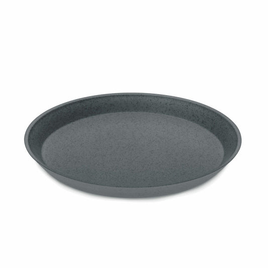 Koziol Kleiner Teller Connect, Speiseteller, Servierteller, Thermoplastischer Kunststoff, Organic Deep Grey, 20,5 cm, 3100673