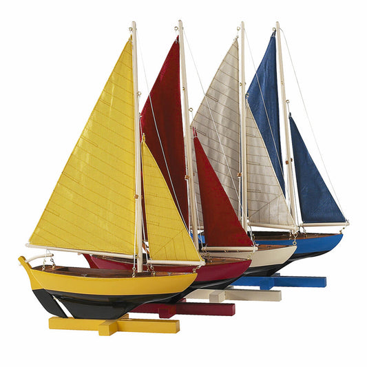 Authentic Models Decorative Ships Sunset Sailors 4-piece, Desk Decoration, Wood, Cotton, AS170