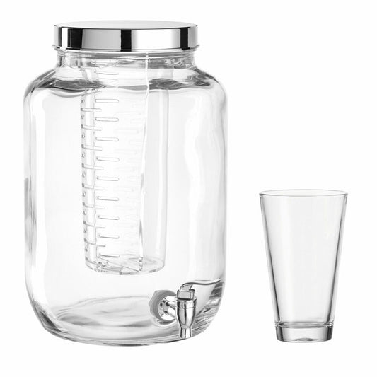 Leonardo Succo drinks dispenser with drinks dispenser base and Ciao cup, 8-piece, glasses, drinks dispenser, water dispenser, glass, 7 L