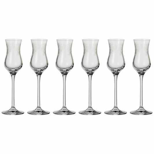 Leonardo Chateau Grappa Glass Set of 6, Shot Glass, Aperitif Glass, Elegant Glass with Engraving, 80 ml, 35298