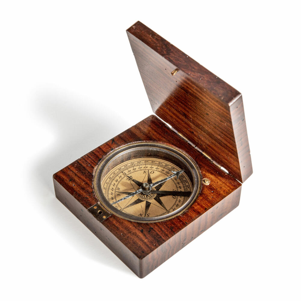 Authentic Models Compass Lewis &amp; Clark, Table Compass in Wooden Box, Wood, CO009