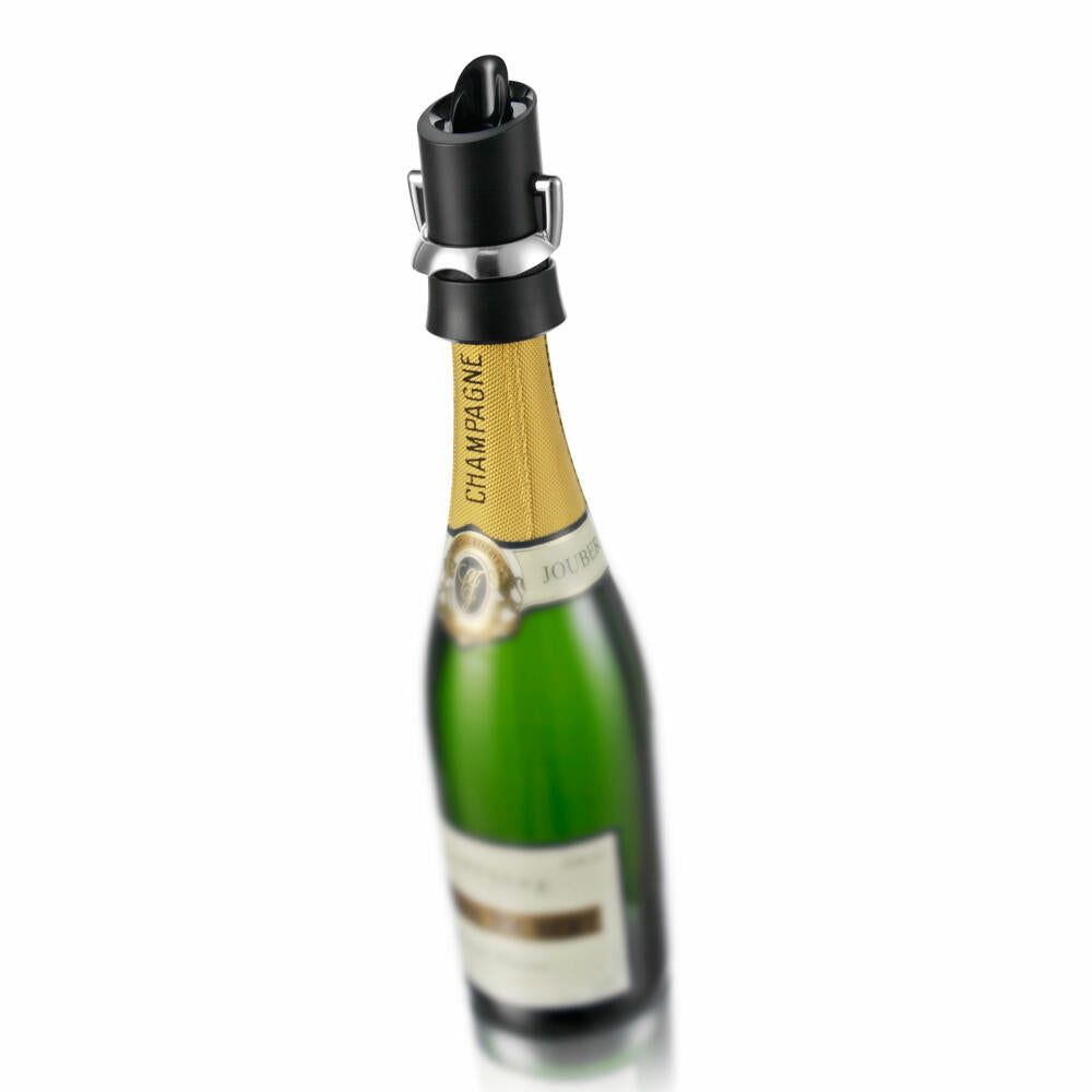Vacu Vin Champagnerverschluss & Ausgießer 2-in-1, Flaschenverschluss, Champagnergießer, Kunststoff, Kupfer/Nickel, Schwarz, Silbern, 18804606