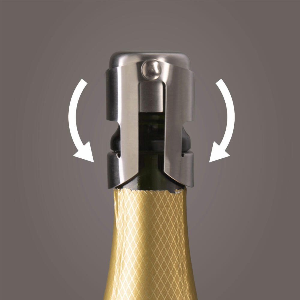 Vacu Vin Champagnerverschluss, Flaschenverschluss für Champagnerflaschen, Edelstahl, Silbern, 18813606