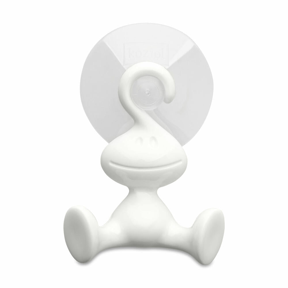 Koziol Wandhaken Moritz, Wandaufhängung mit Saugnapf, Organic Recycled, Recycled White, 7901125