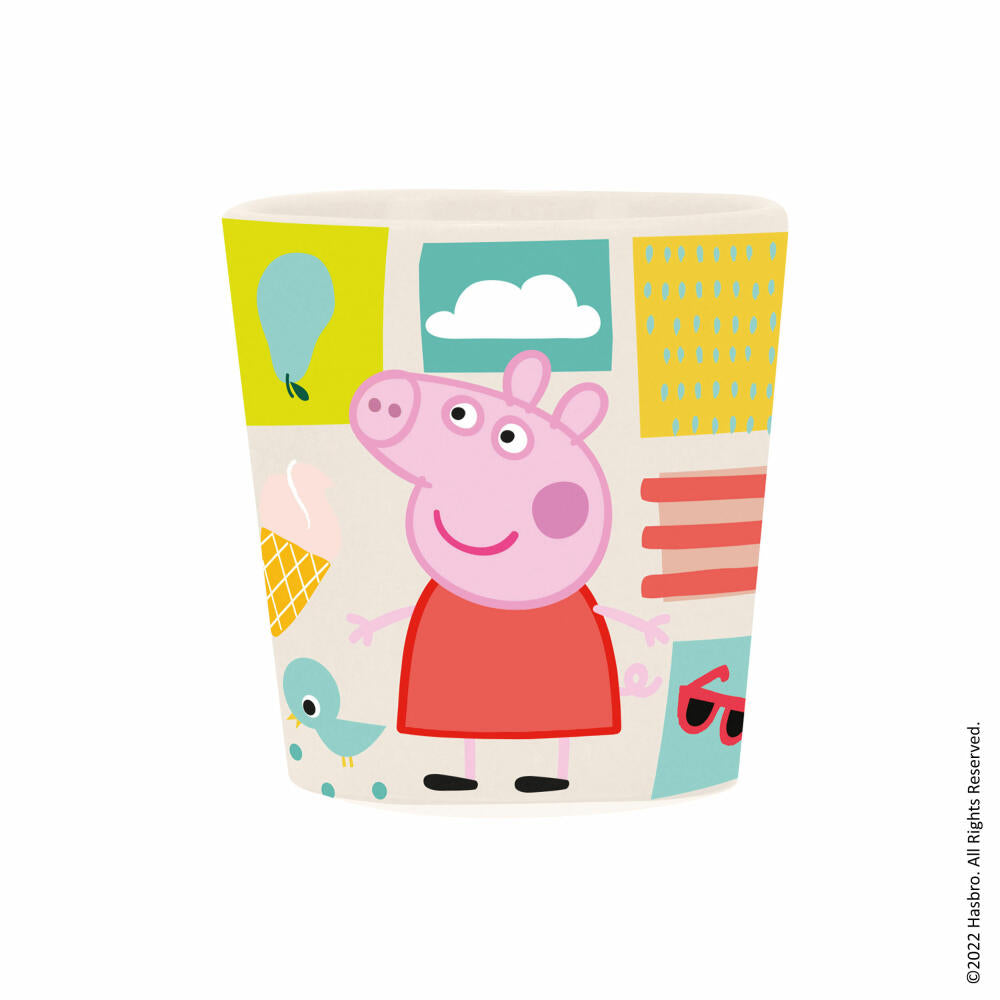 Koziol Becher-Besteck-Set Easy Eater Peppa Pig 3-tlg., Kindergeschirr, Besteck, Kunststoff, Cloud White, 8055717