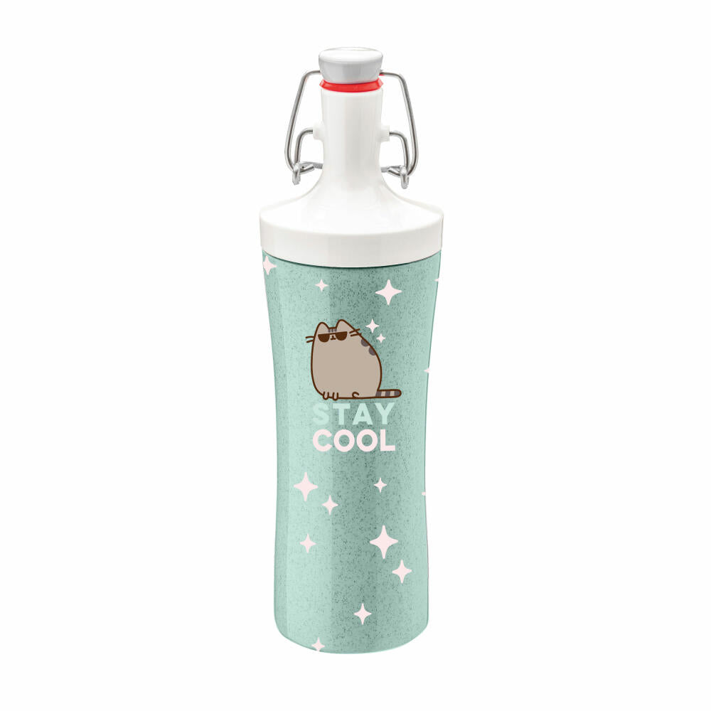 Koziol Trinkflasche Plopp To Go Pusheen Stay Cool, Kunststoff, Organic Turquoise, 425 ml, 8022712