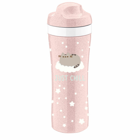 Koziol Trinkflasche Oase Pusheen Just Chill, Wasserflasche, Kunststoff, Organic Pink, 425 ml, 8023711