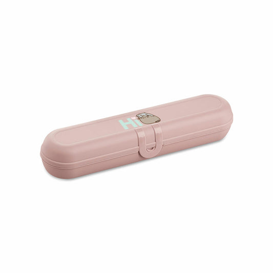 Koziol Besteckset mit Etui Klikk Ready Pusheen Hi 4-tlg., To-Go-Besteck, Kunststoff, Organic Pink, 8032711