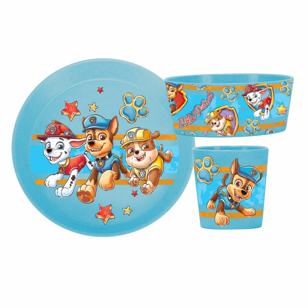 Koziol Kindergeschirrset Connect Paw Patrol 3-tlg., Teller, Becher, Schale, Kunststoff, Organic Blue, 8041714