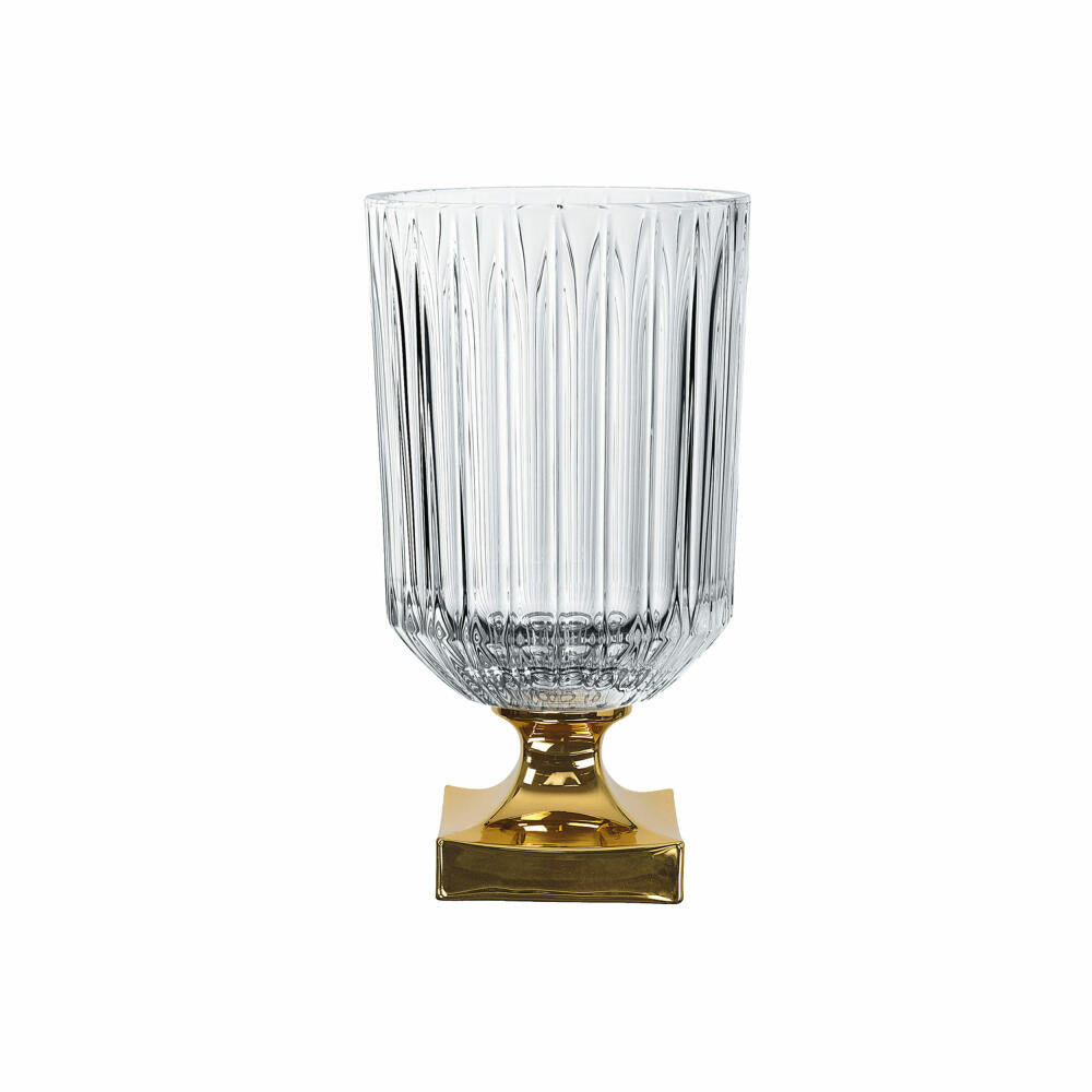 Nachtmann Vase Minerva Gold on foot, crystal glass, clear / gold, 31.5 cm, 104160