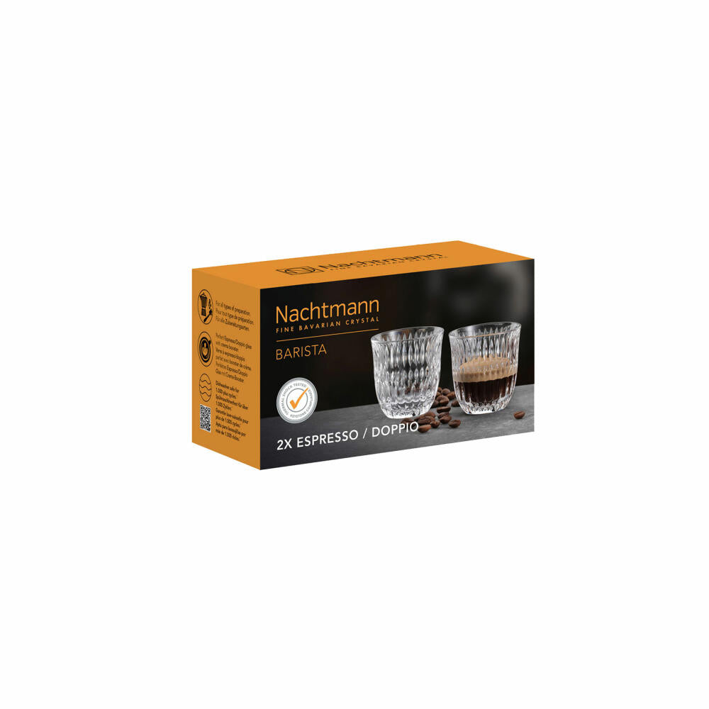 Nachtmann Espresso/Doppio-Gläser 2er Set Ethno Barista, Kaffeegläser, Kristallglas, Klar, 90 ml, 104904