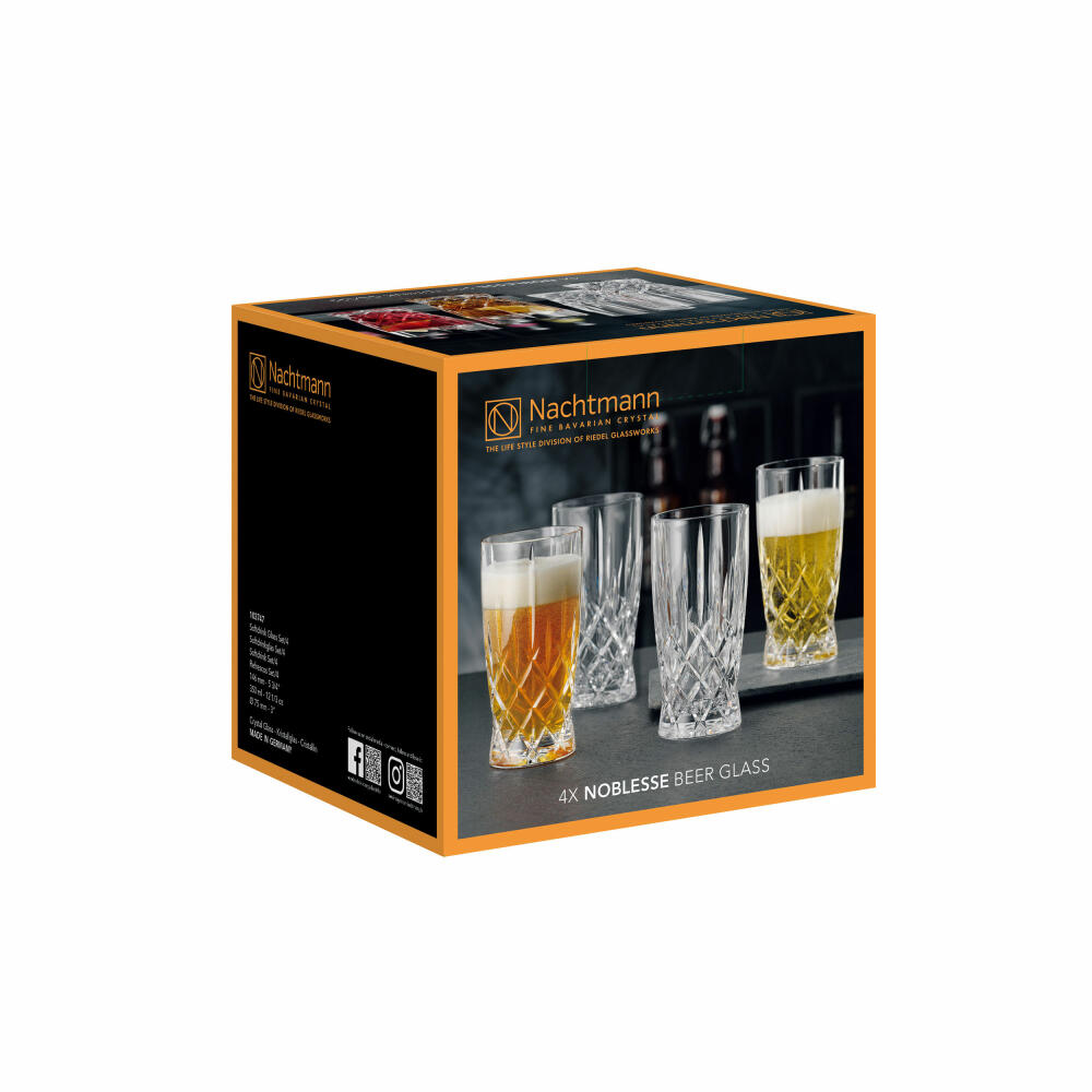 Nachtmann Softdrinkglas Set Noblesse 4-tlg., Trinkgläser, Kristallglas, 350 ml, 103747