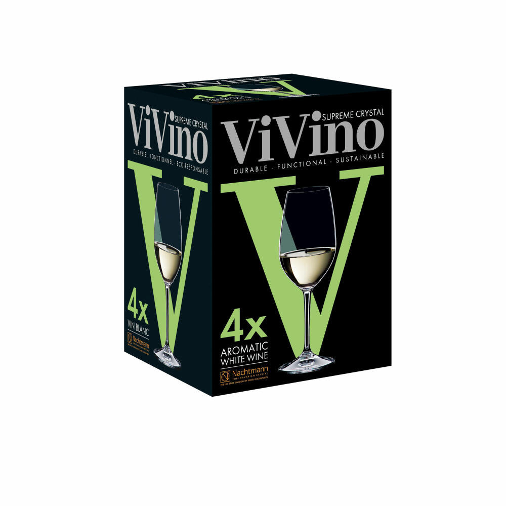 Nachtmann Weißweinglas Set ViVino 4-tlg., Weingläser, Kristallglas, 370 ml, 103742