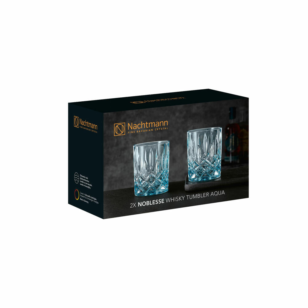 Nachtmann whiskey tumblers set of 2 Noblesse, whiskey tumblers, crystal glass, aqua, 295 ml, 104239