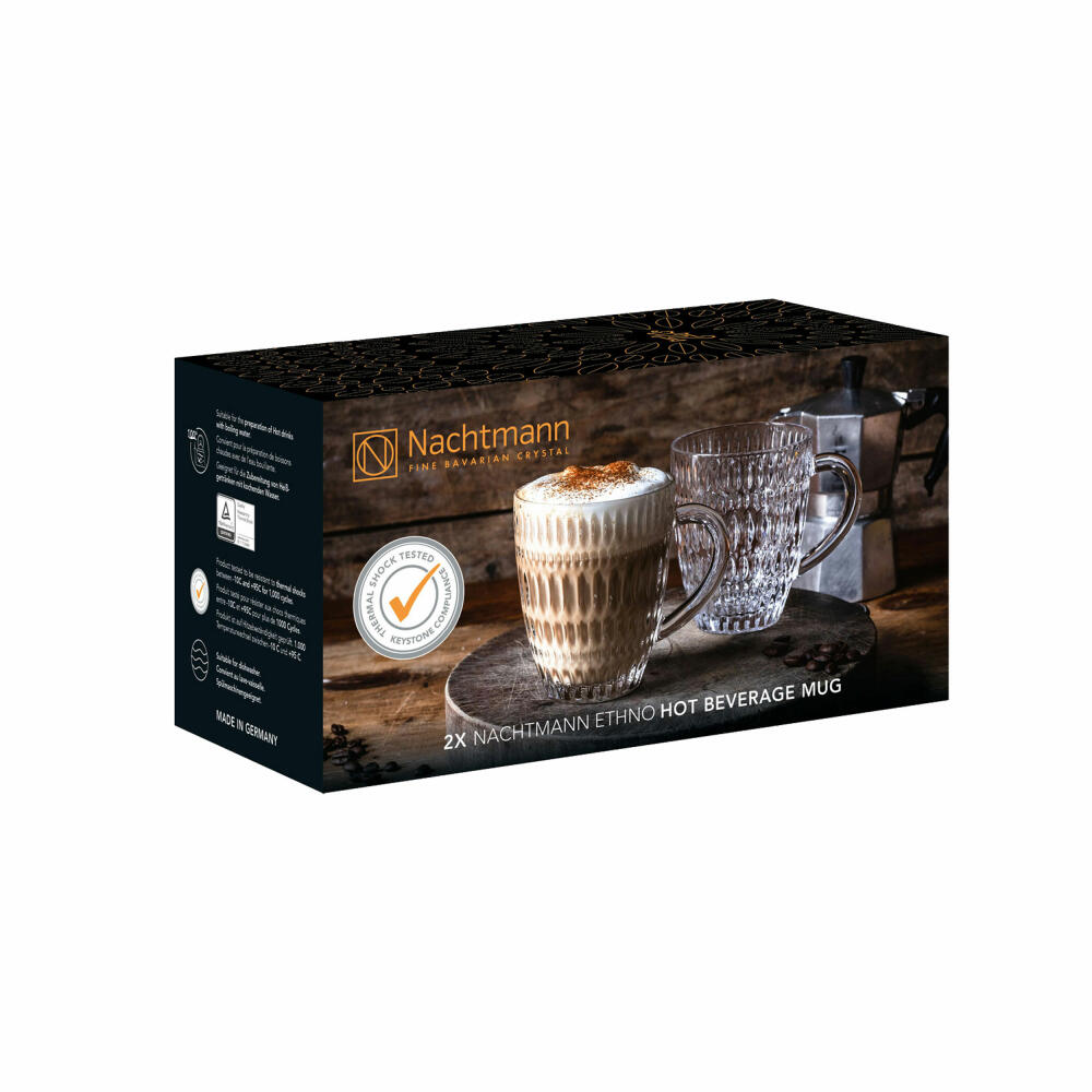 Nachtmann Heißgetränke-Becher 2er Set Ethno, Tassen, Kristallglas, Klar, 392 ml, 104249