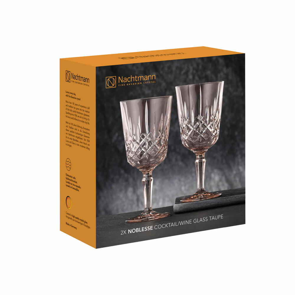 Nachtmann Cocktail/Weinglas 2er Set Noblesse, Kristallglas, Taupe, 355 ml, 105217