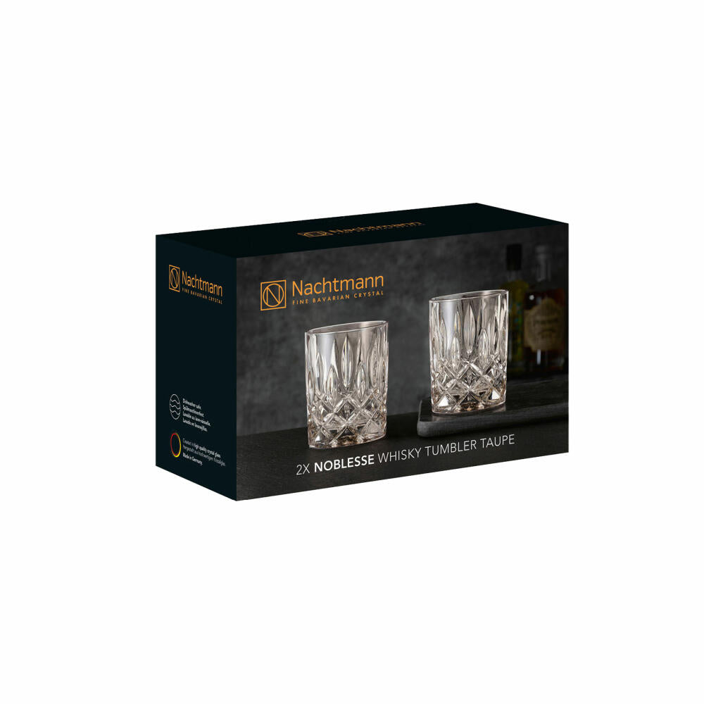 Nachtmann whiskey tumblers set of 2 Noblesse, whiskey tumblers, crystal glass, taupe, 295 ml, 104242